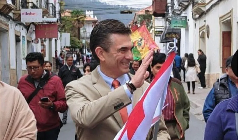 Rodrigo Paz durante una anterior visita a la ciudad de Sucre. Foto: Correo del Sur