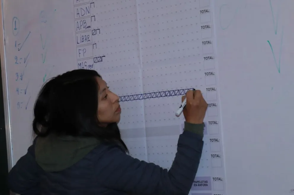 Conteo de votos en una mesa en las elecciones de este domingo: Foto: APG