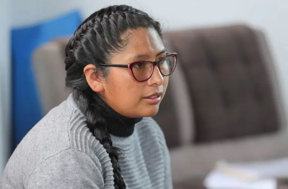 La alcaldesa de El Alto Eva Copa. Foto: EFE