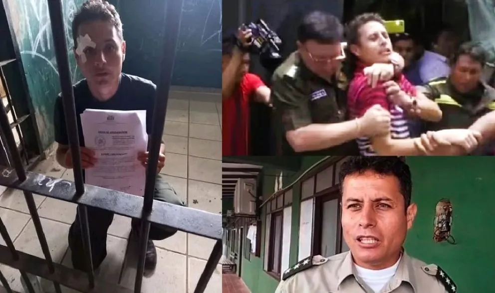 Momentos en que el ex capitán Lara fue protagonista de la noticia. Foto: Composición rrss