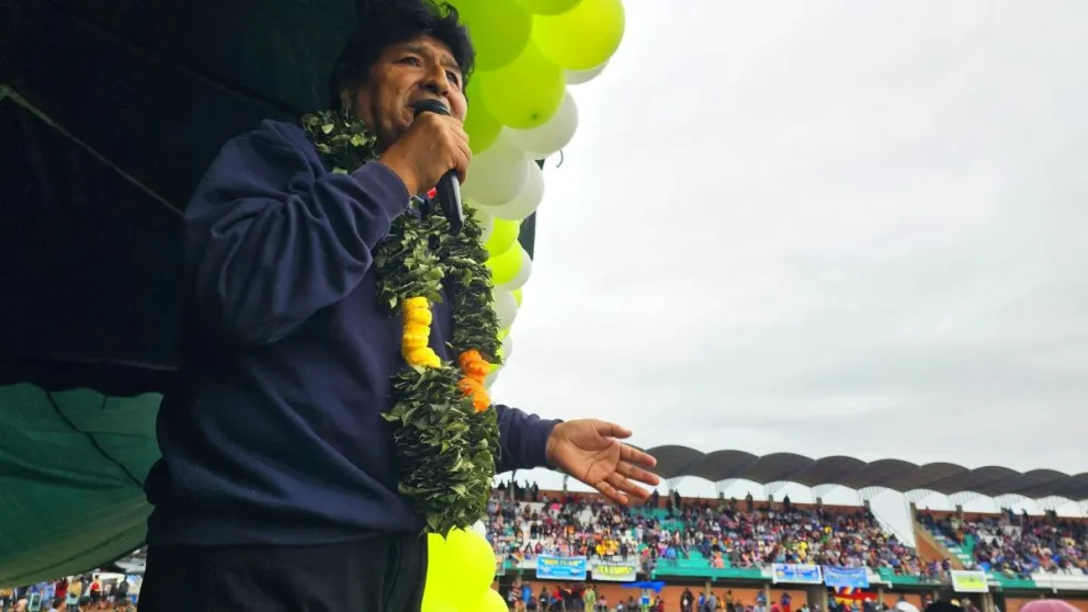 Evo Morales, en una anterior concentración, el 8 de agosto. Foto: RRSS del exmandatario
