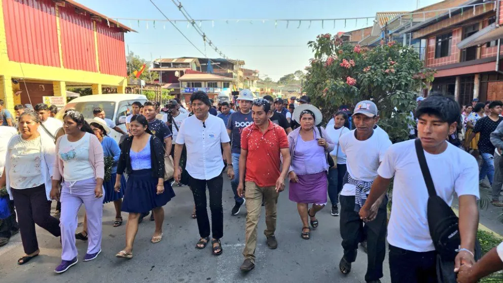 Evo Morales el domingo en el Chapare, donde emitió su voto: Foto: @evoespueblo