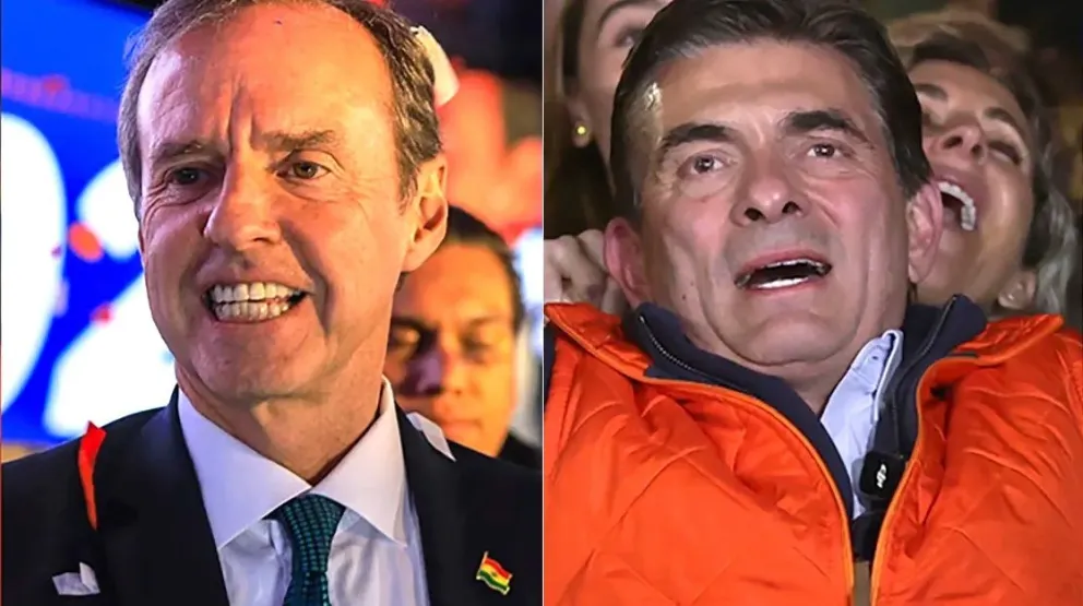 Jorge Quiroga y Rodrigo Paz competirán por la presidencia en una segunda vuelta electoral. Foto Quiroga / Paz