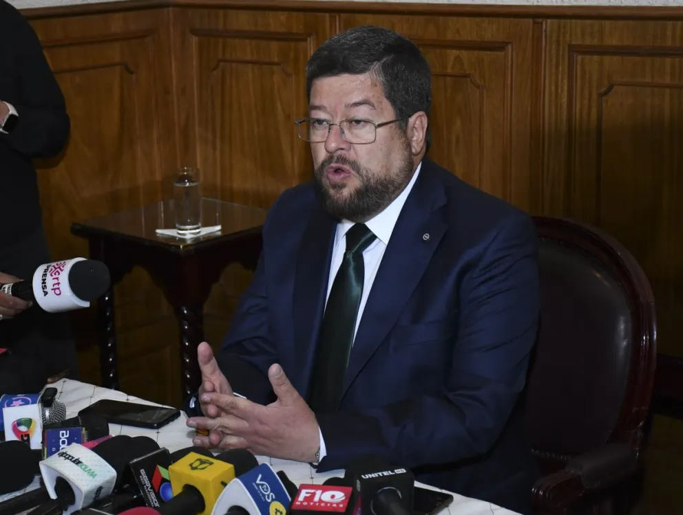 El líder de la Alianza Unidad, Samuel Doria Medina, en una conferencia de prensa anterior. Foto: APG