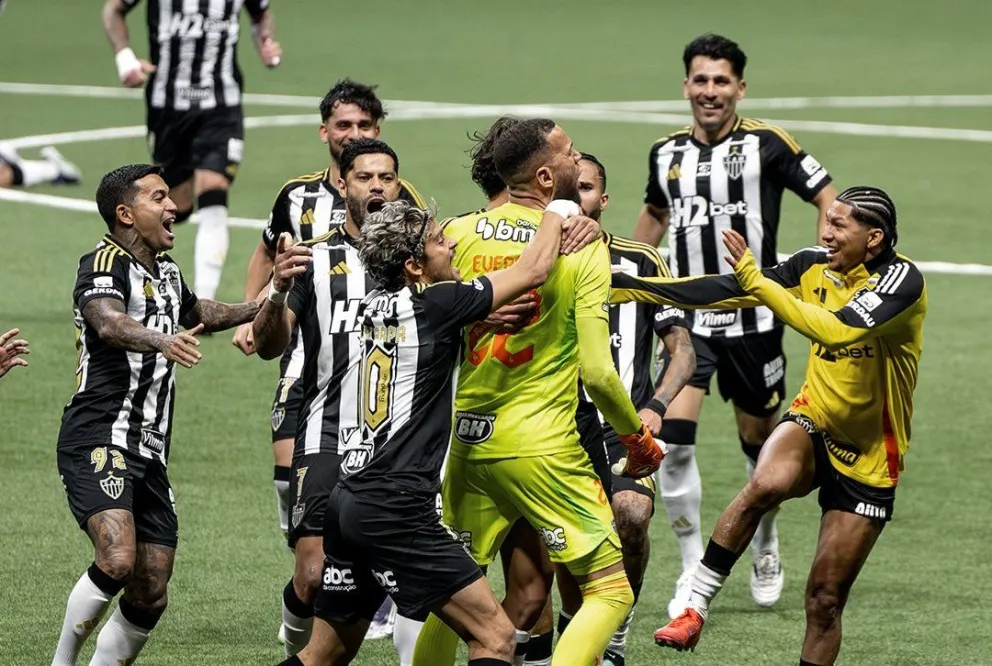 Una celebración de los jugadores del Atlético Mineiro, futuro rival de Bolívar. Foto: AM