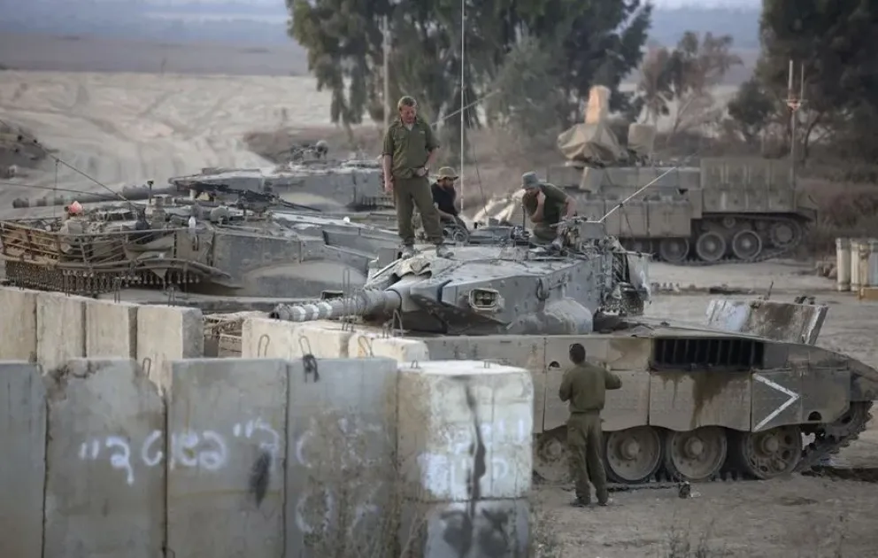 Soldados israelíes en la frontera israelí con la Franja de Gaza. Foto: EFE