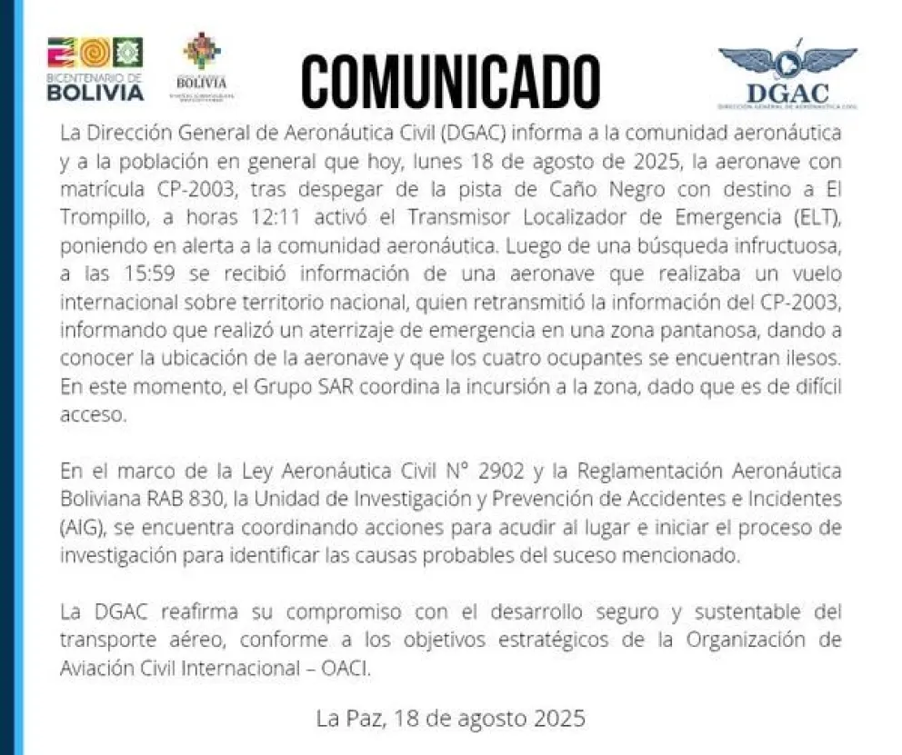 En 5 días, 4 avionetas se accidentan en Beni, hoy cayó una en Santa Ana de Yacuma