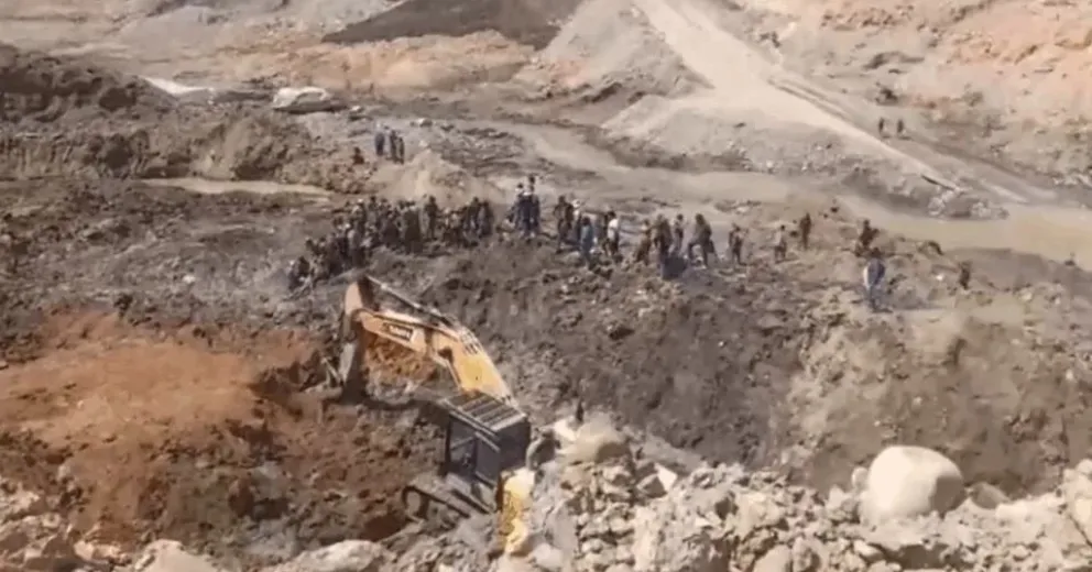 El sitio donde se registró el deslizamiento. Foto: Captura rrss