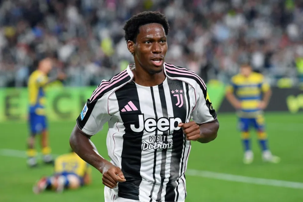 El jugador del Juventus Jonathan David celebra el 1-0 durante el partido de la Serie A. Foto: EFE