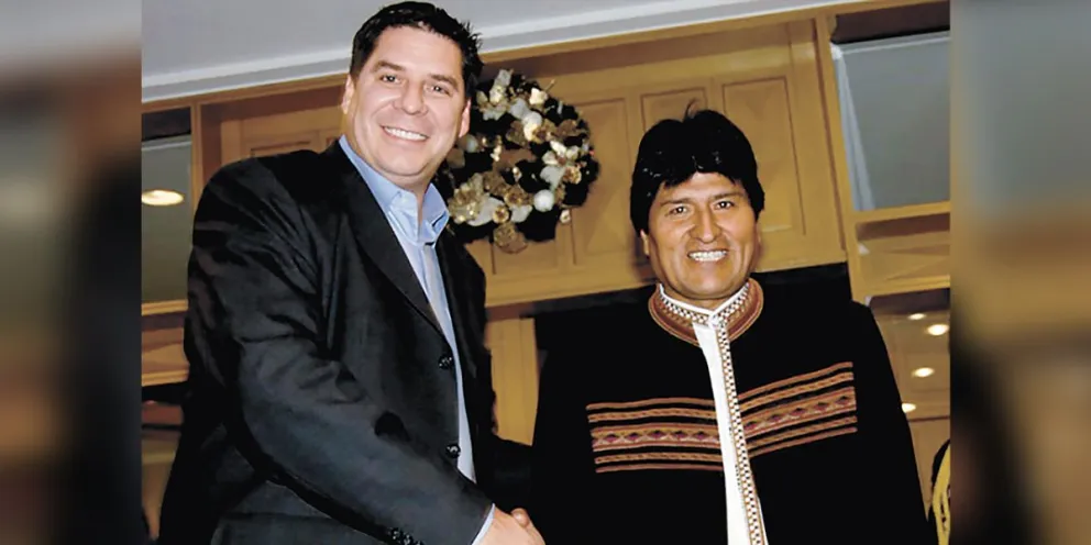 Marcelo Claure y Evo Morales en una fotografía de archivo. Fuente: RRSS