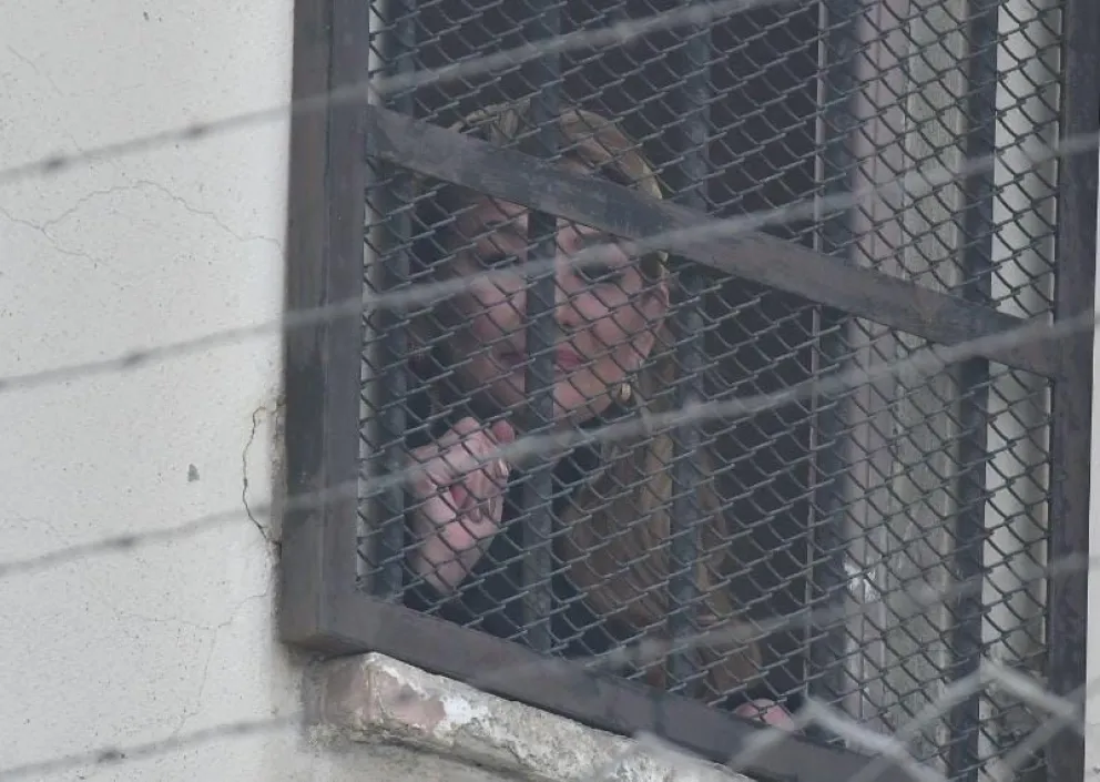 La expresidenta Jeanine Añez, este lunes en el penal de mujeres de Miraflores. Foto: APG