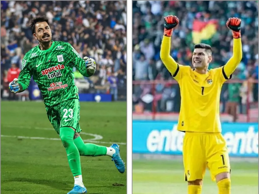 Guillermo Viscarra y Carlos Lampe, los goleros de la Selección boliviana. Fotos: AL-FBF