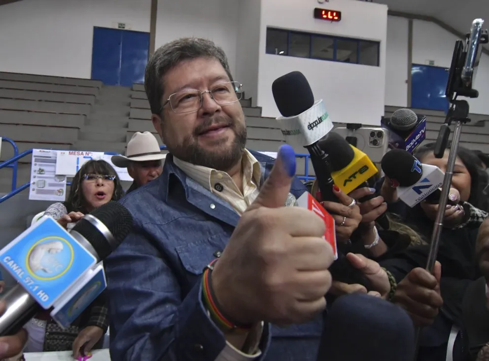 Doria Medina cuando votó en las elecciones del 17 de agosto. Foto: APG