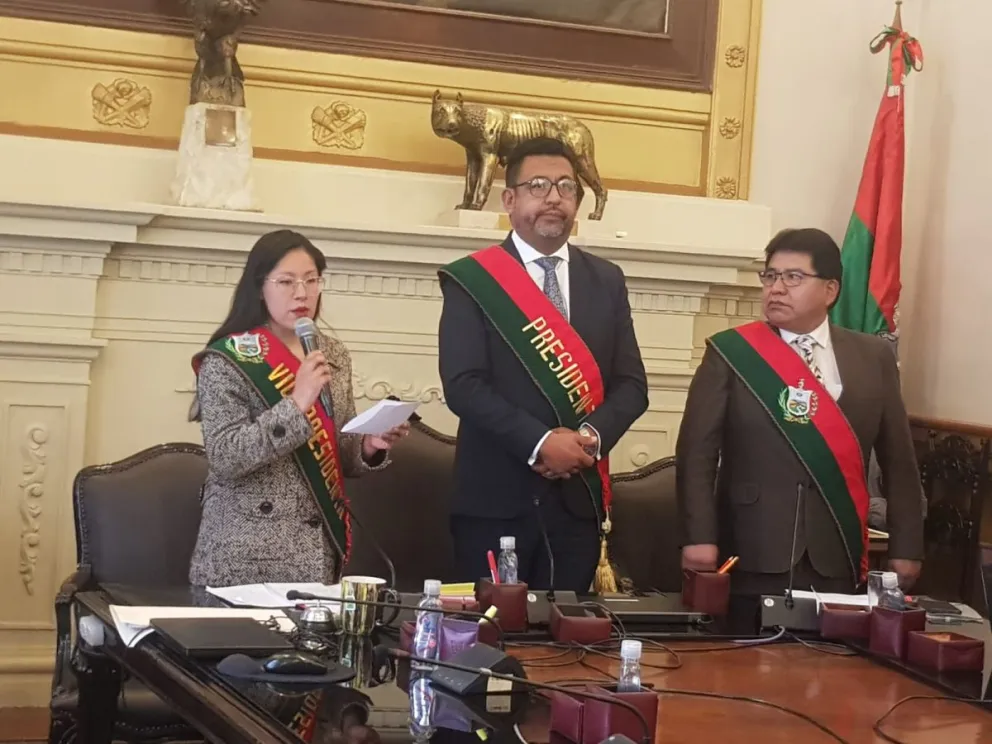 La nueva directiva del Concejo Municipal. FOTO: Concejo Municipal de La  Paz