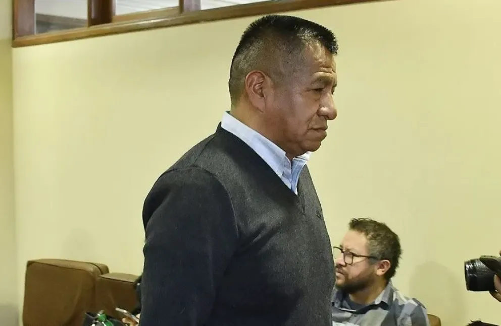 El vocero de CBS, Pedro Lima, asiste a una audiencia este viernes, en Cochabamba. Foto: EFE