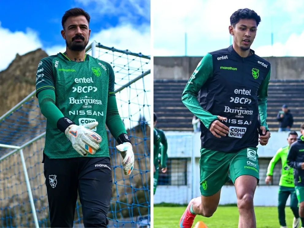 Guillermo Viscarra (izq.) y Diego Arroyo en entrenamientos pasados de la Selección nacional. Fotos: FBF