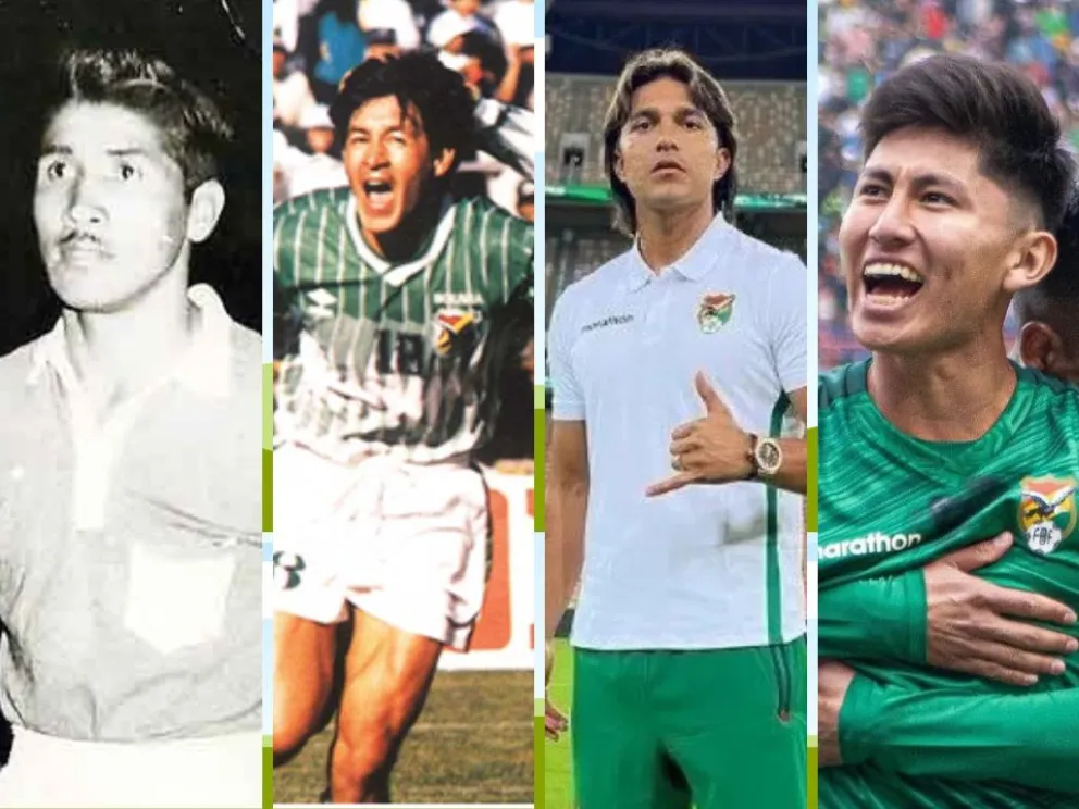 Alcócer, Ramallo, Martins y Terceros; los tres primeros ya fueron máximos anotadores en una clasificatoria. Fotos: AD