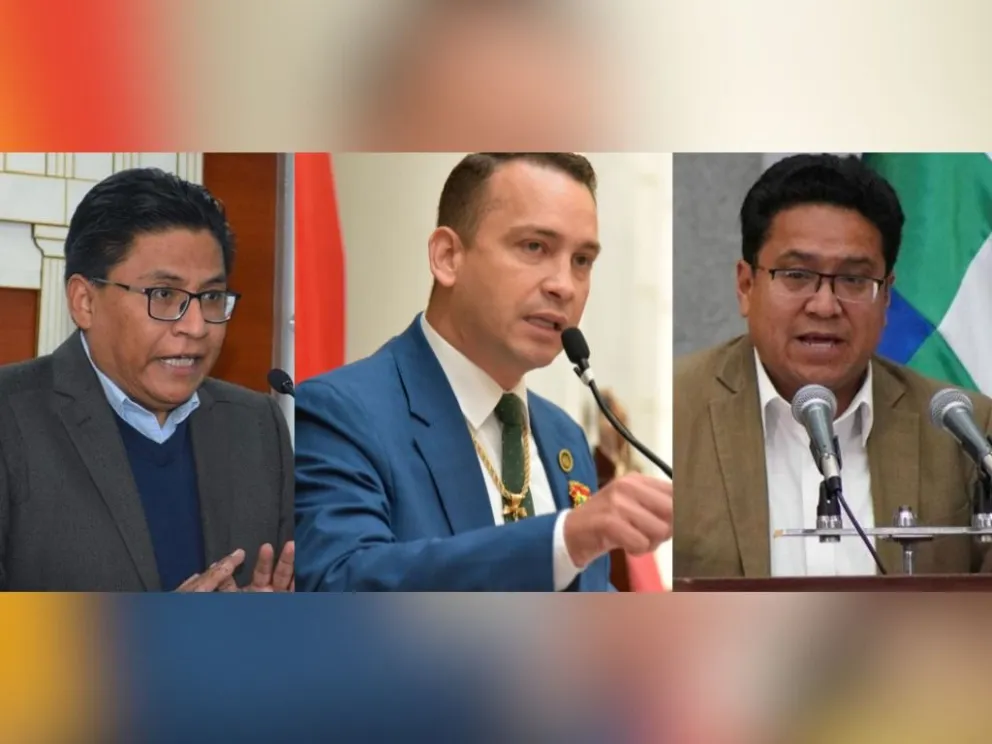 Iván Lima, Romer Saucedo y César Siles en imágenes de archivo. Foto: Composición VIsión 360