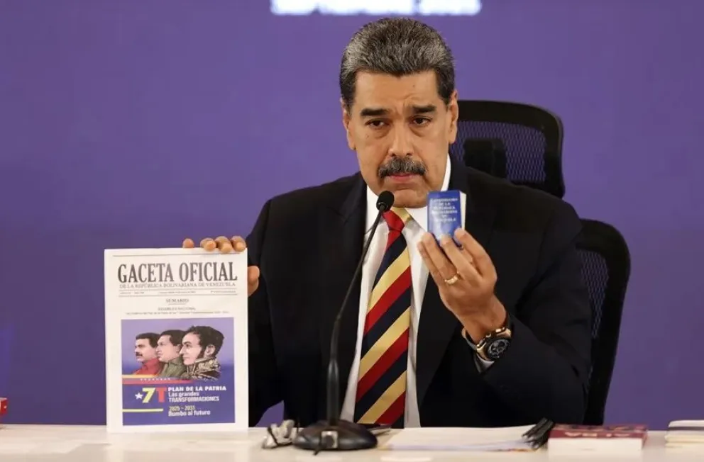 Maduro, habla en una rueda de prensa, este lunes en Caracas. Foto: EFE