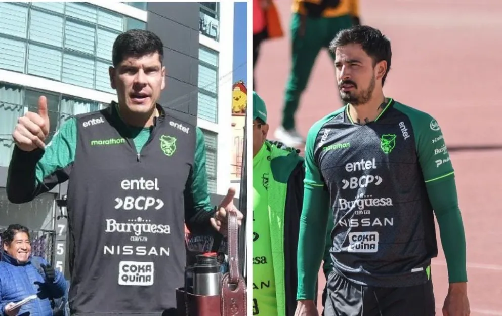 Lampe (izq.) y Viscarra, los arqueros de la Verde. Fotos: APG y Agencia Marka Registrada.