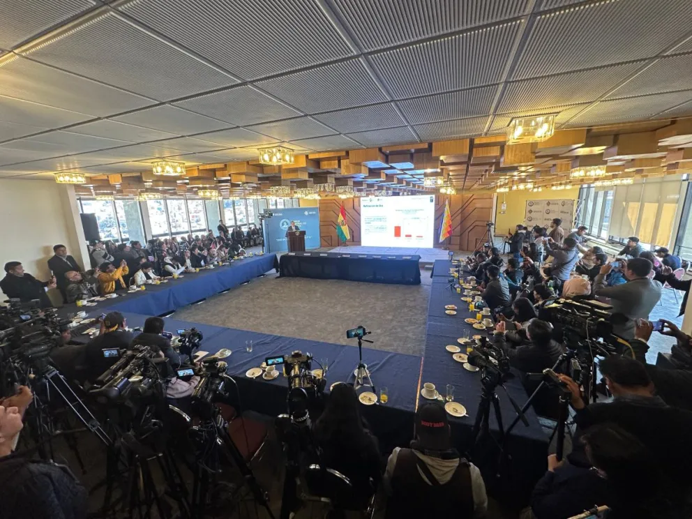 Presentación del informe del BCB sobre el estado de las reservas a agosto. Foto: BCB