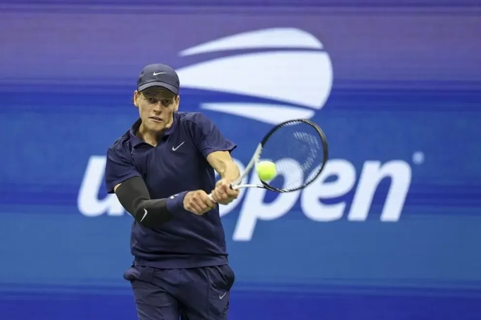 Sinner durante su partido de cuartos de final. Foto: EFE.