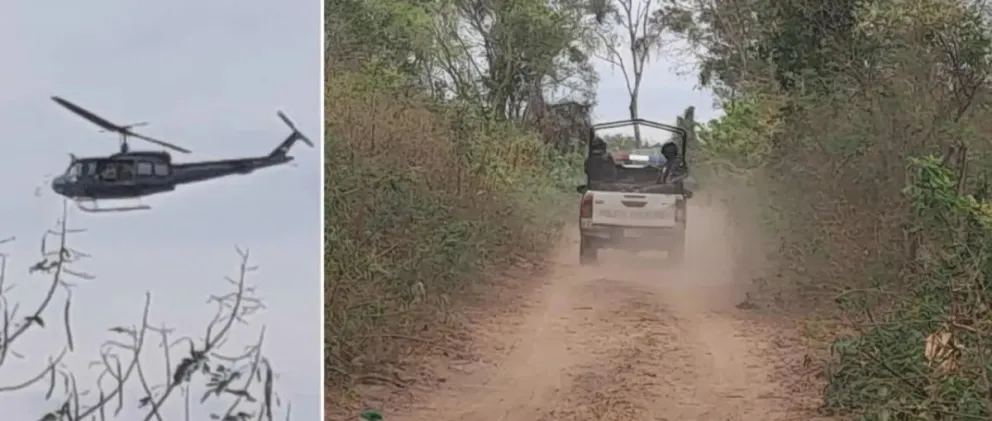 Vehículos involucrados en el operativo. FOTO: Captura de video de Unitel