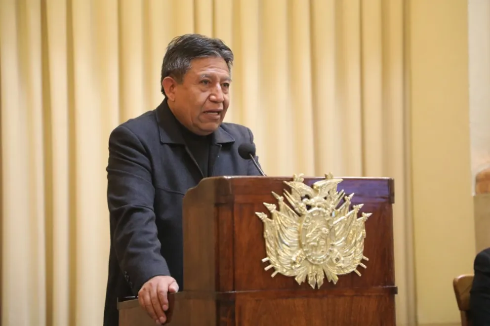 Choquehuanca en un anterior acto público en la Vicepresidencia. Foto: DTV