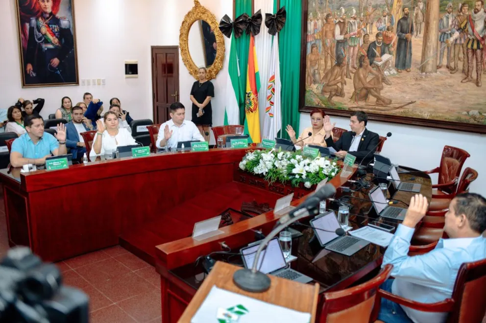 Una sesión anterior del Concejo de Santa Cruz. Foto: RRSS del Concejo 