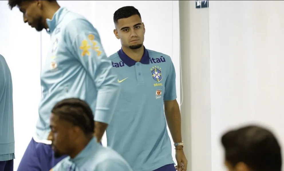 Andreas Pereira durante la concentración con Brasil. Foto: CBF.