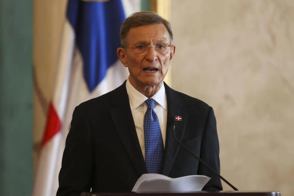 Fotografía de archivo del canciller dominicano, Roberto Álvarez, durante un pronunciamiento, en el Palacio Nacional, en Santo Domingo (República Dominicana). Foto: EFE