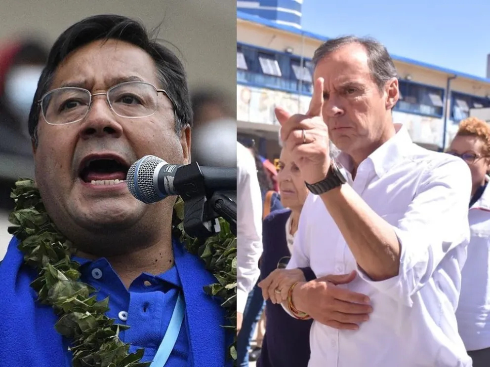 Luis Arce y Tuto Quiroga en imágenes de archivo. Fotos: Tiempo y APG