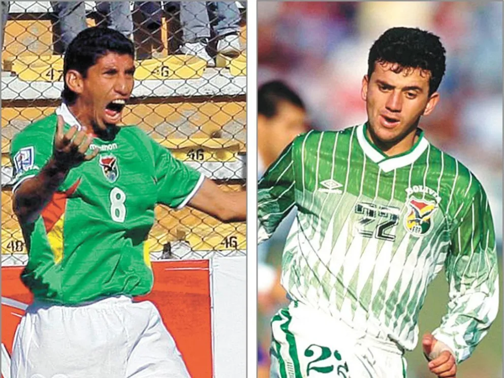 Edgar Olivares y Julio Baldivieso, los dos cochabambinos con dos triunfos ante Brasil. Fotos: AD
