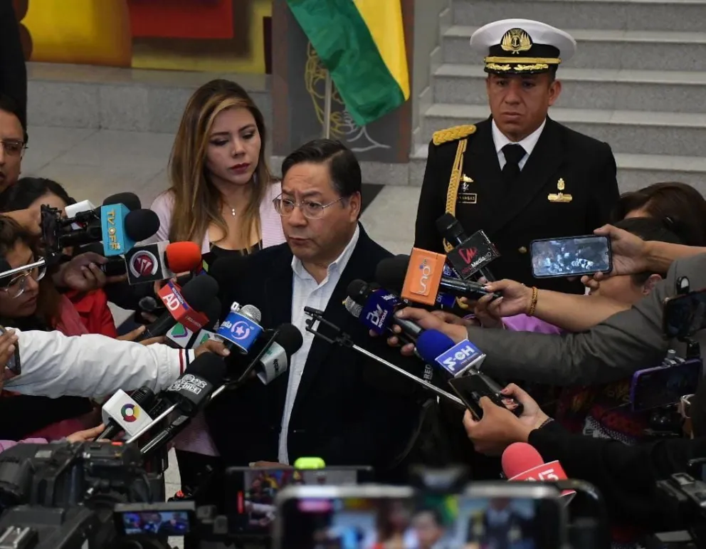 Luis Arce este lunes en un diálogo con la prensa. Foto: APG
