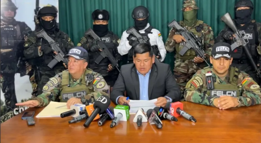 El viceministro de Defensa Social y Sustancias Controladas, Jaime Mamani. Foto: Captura de video