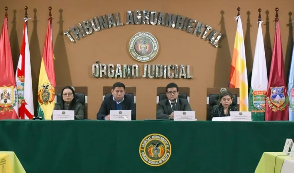 La audiencia que duró más de seis horas, se realizó en Sucre. Foto: Tribunal Agroambiental