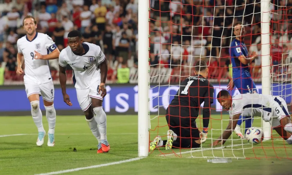 Los ingleses convierten uno de sus goles. Foto: EFE.