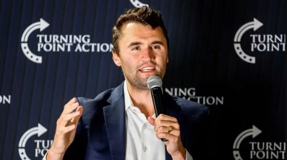 El activista conservador estadounidense, Charlie Kirk, en un acto de su asociación, Turning Point, el año pasado. Foto: Financial TImes