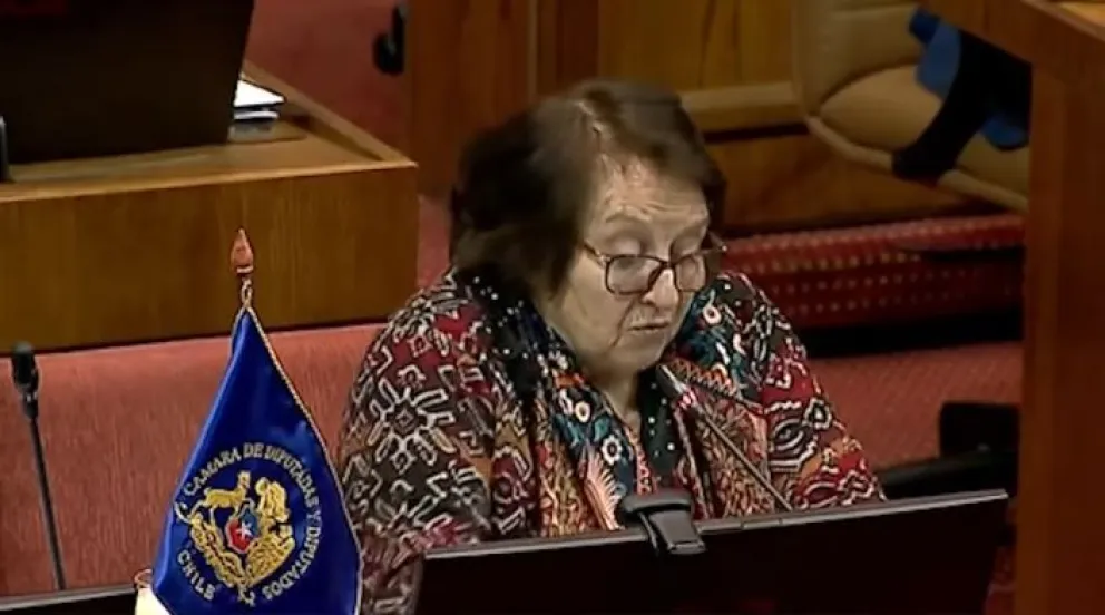 La diputada chilena María Luisa Cordero en una captura de video.