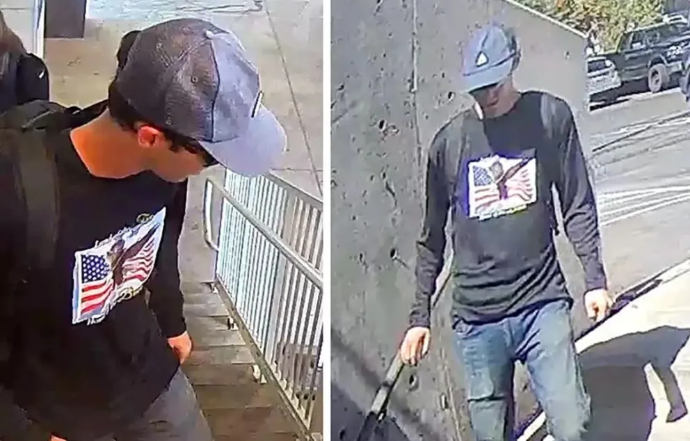 Imágenes publicada por el FBI del supuesto sospechoso del asesinato de Charlie Kirk. Foto: EFE / EPA / FBI