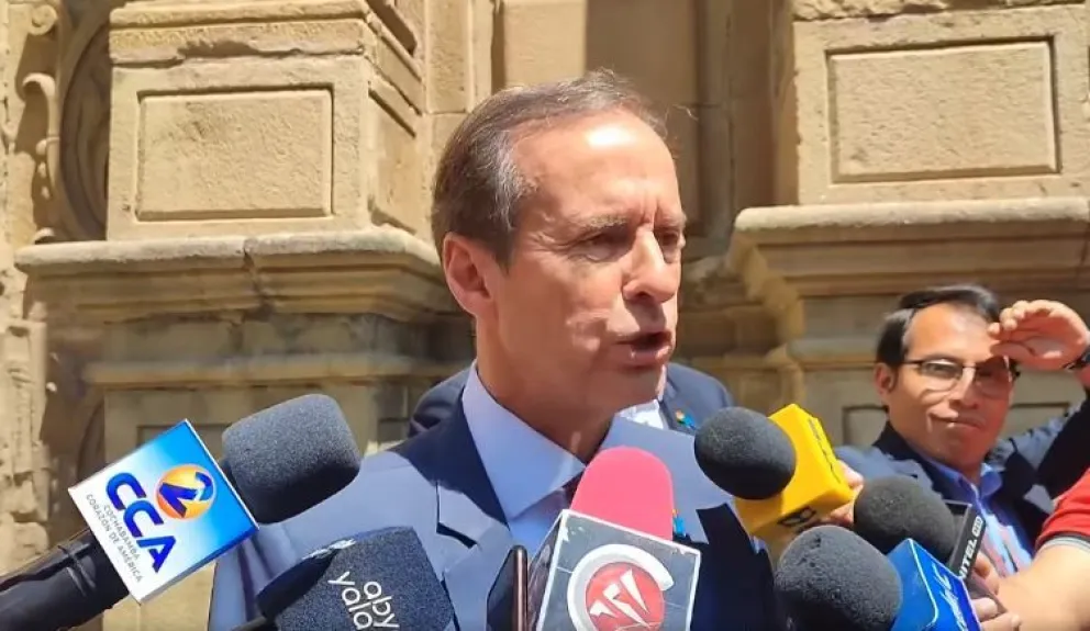 Tuto Quiroga en declaraciones a los medios este lunes. Foto: Captura de video