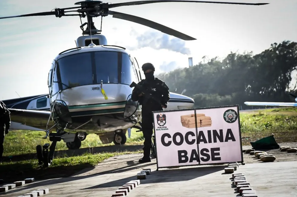 Un operativo antidroga que se llevó adelante en Santa Cruz, en agosto. Foto: Ministerio de Gobierno  