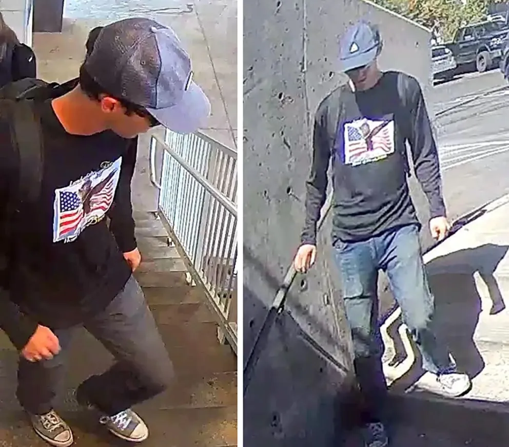 Fotografías publicadas por el FBI del presunto autor de Charlie Kirk. 