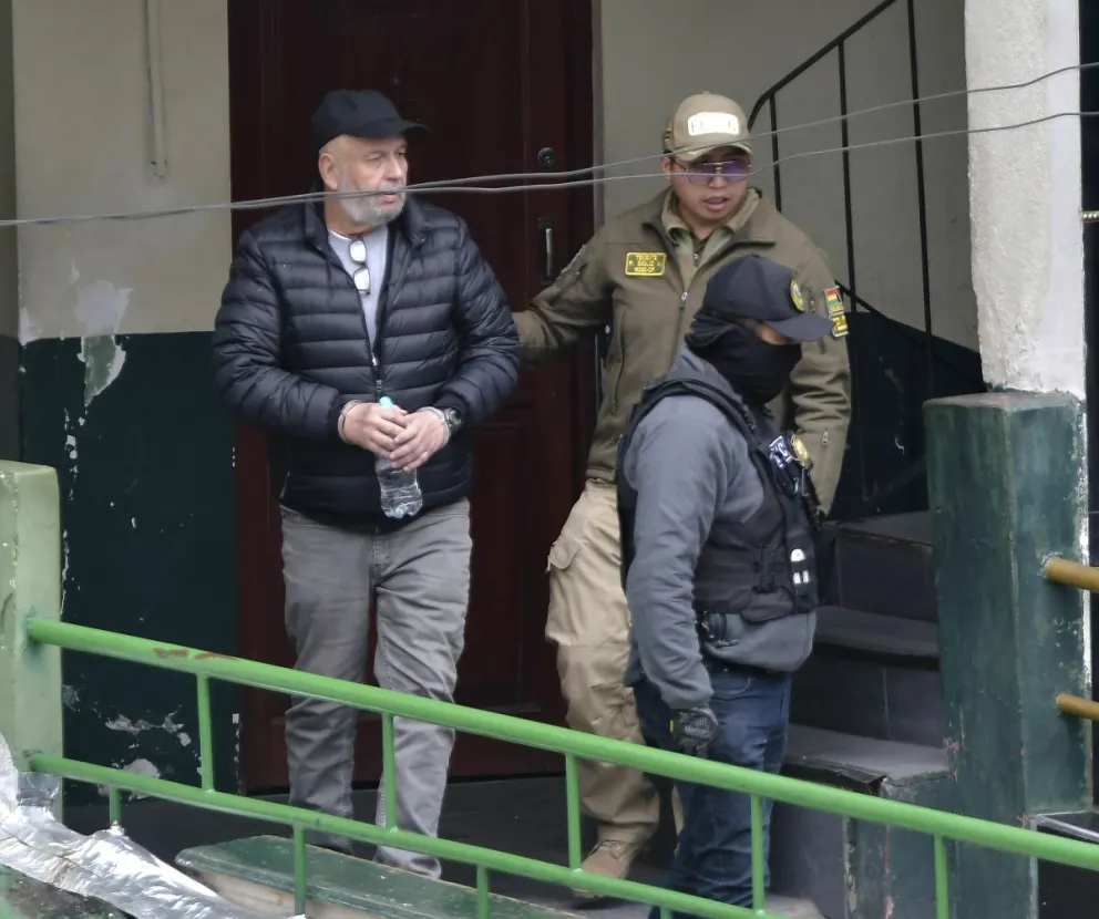 Arturo Murillo en la Felcc. FOTO: APG