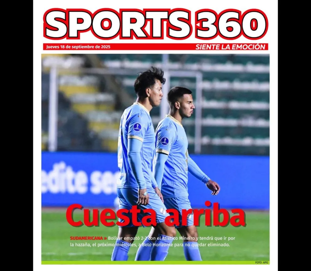 Romero (der.) festeja su gol de penal y el empate para Bolívar. Foto: APG.