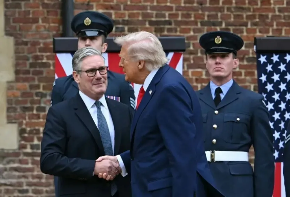 El presidente de Estados Unidos, Donald Trump, y el primer ministro británico, Keir Starmer, este jueves en Londres. Foto: Euronews
