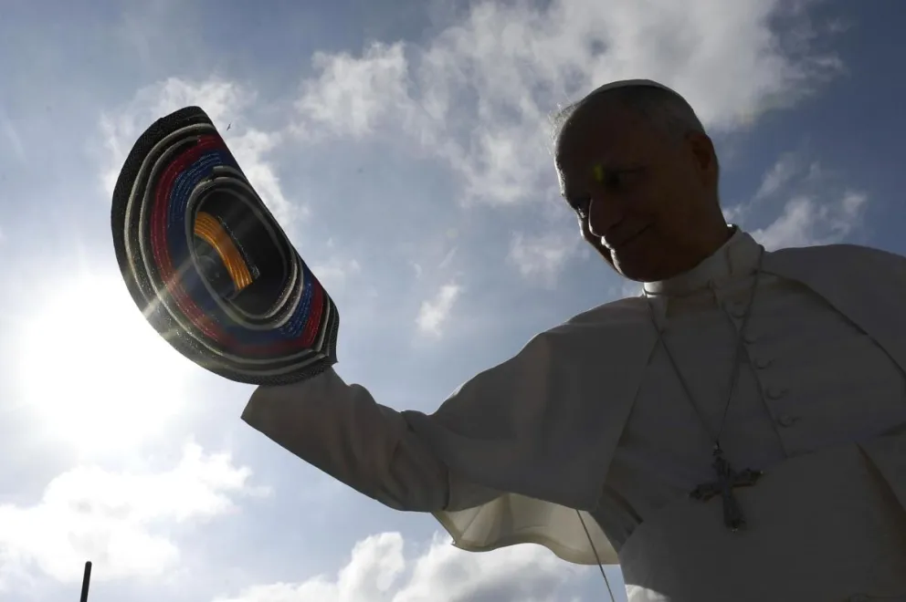 Fotografía cedida del papa León XIV en la Plaza de San Pedro, en Ciudad del Vaticano, el 17 de septiembre de 2025.