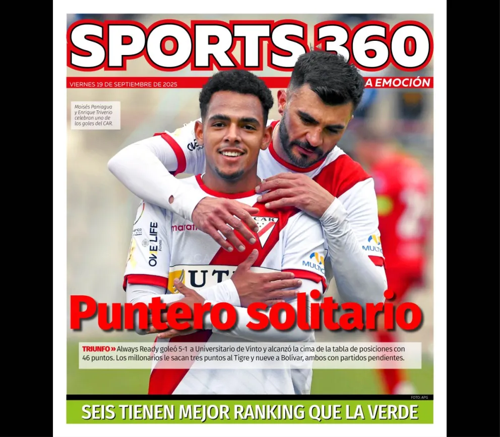 Jugadores de Always Ready festejan el cuarto gol convertido por Fernando Saucedo. Foto: Agencia Marka Registrada