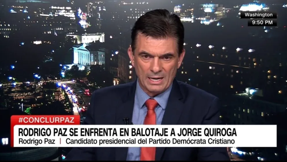 Rodrigo Paz en entrevista con medios internacionales en EEUU. Foto: Prensa PDC