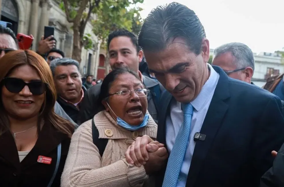  Rodrigo Paz Pereira previo a la reunión que sostuvo hace poco con Luis Arce. Foto: EFE